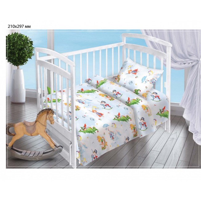 Постельное белье детское в кроватку поплин Вальтери Отважный герой
