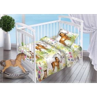 Постельное белье детское в кроватку поплин Вальтери На лугу