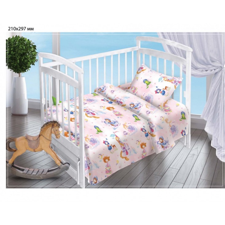 Постельное белье детское в кроватку поплин Вальтери Маленькая принцесса