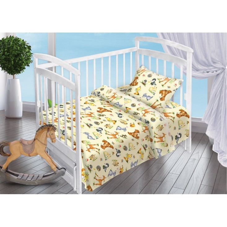 Постельное белье детское в кроватку поплин Вальтери Лесные Обитатели