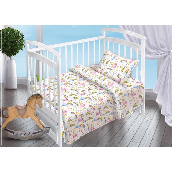 Постельное белье детское в кроватку поплин Вальтери Единороги