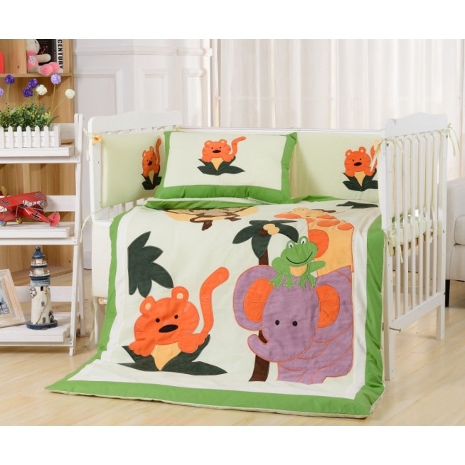 Набор в детскую кроватку с бортиком перкаль Вальтери DK-19-bort