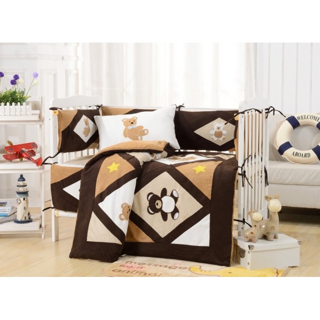 Набор в детскую кроватку с бортиком перкаль Вальтери DK-24-bort