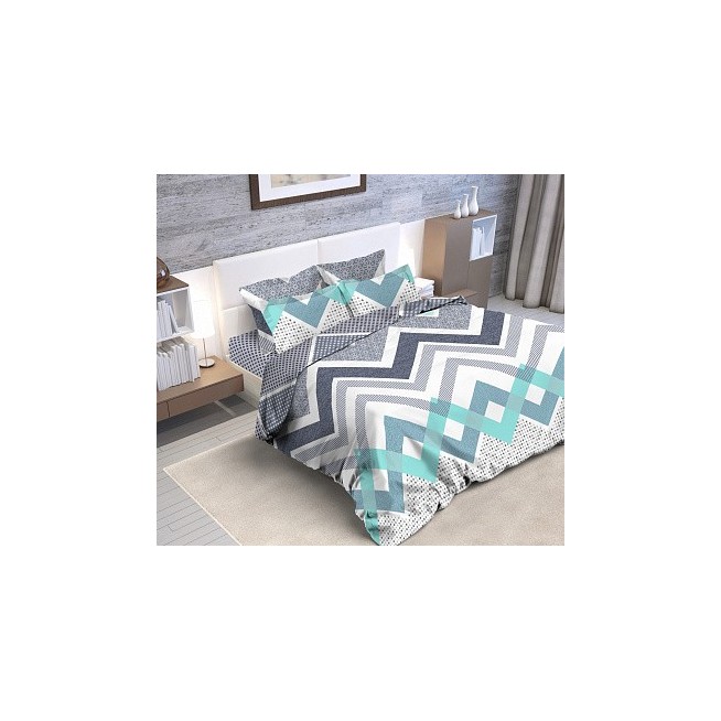Постельное белье евро бязь Valtery Зигзаги