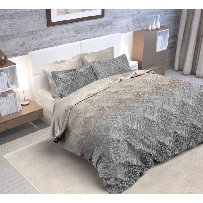 Постельное белье 2 спальное бязь Valtery Серая фантазия