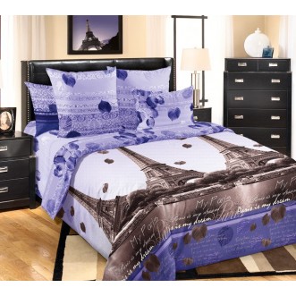 Постельное белье евро бязь Valtery Романтика Парижа