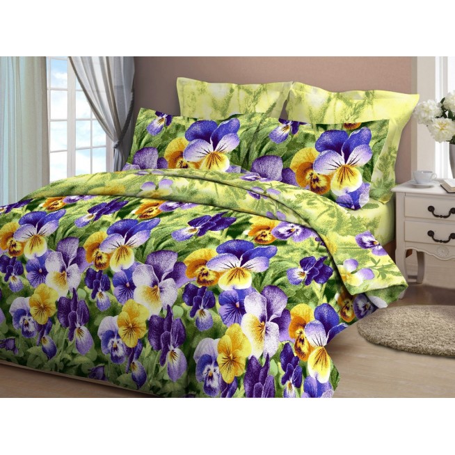 Постельное белье евро бязь Valtery Анютки