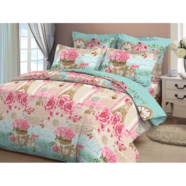 Постельное белье евро бязь Valtery Французский шик