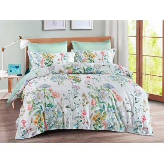 Постельное белье семейное Люкс мако-сатин Asabella Летний цвет