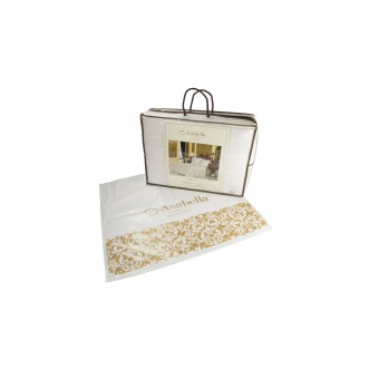 Покрывало Жаккард 240х260 с наволочками Asabella Тонкие завитки какао фото 