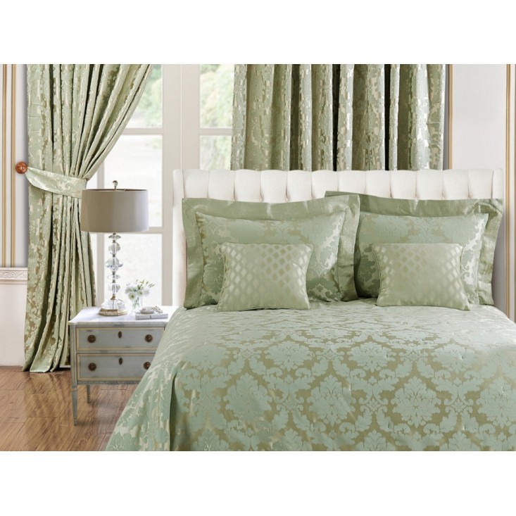 Покрывало Жаккард 240х260 с наволочками Asabella Фисташка
