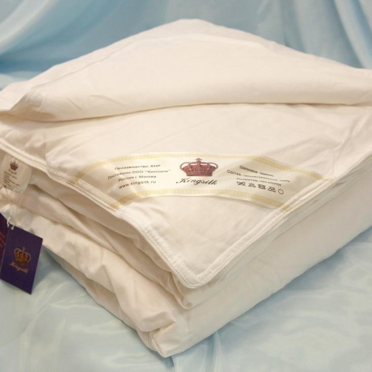 Одеяло шелковое 1,5 спальное 140х205 теплое KingSilk Elisabette Люкс l-140-1,3