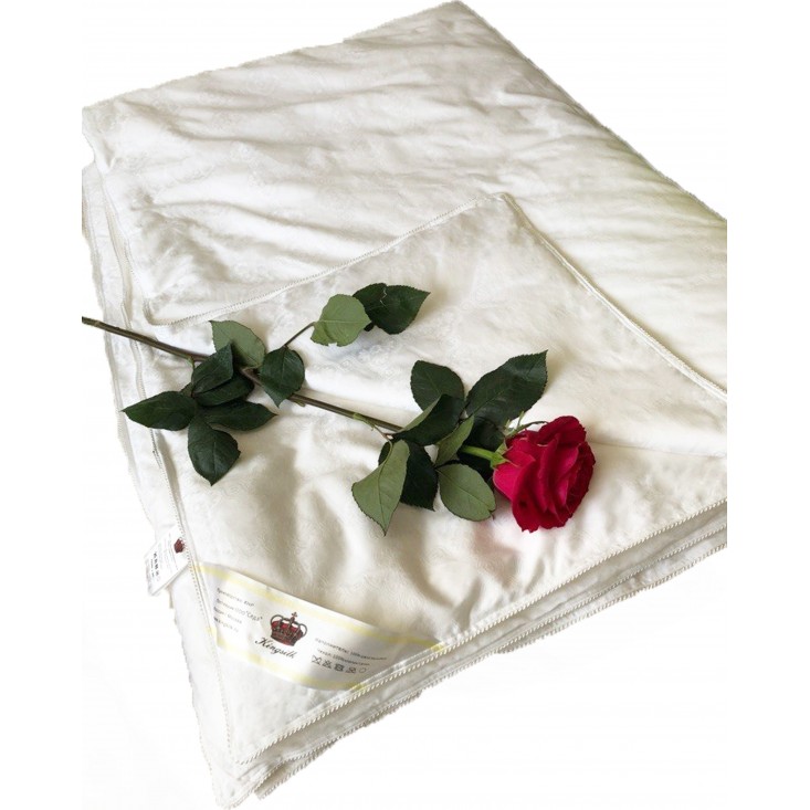 Одеяло шелковое 1,5 спальное 140х205 всесезонное KingSilk Elisabette Элит белое E-140-0,9-Bel