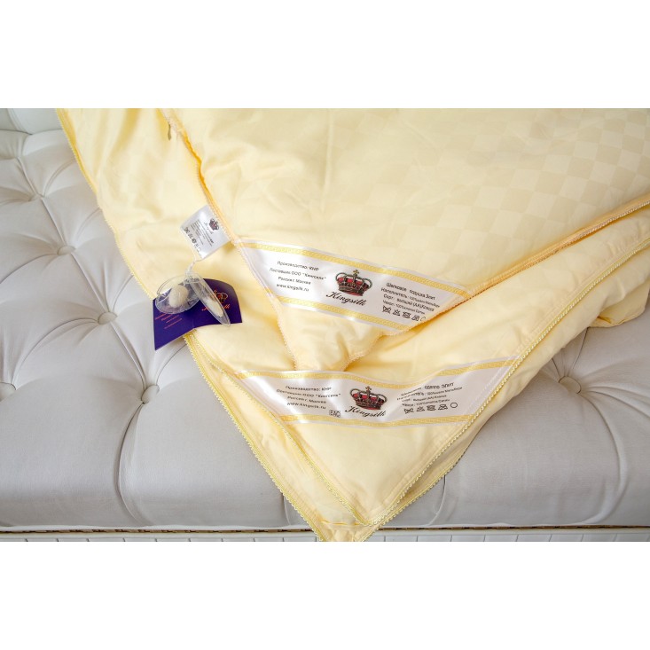 Одеяло шелковое 1,5 спальное 140х205 теплое KingSilk Elisabette Элит бежевое E-140-1,3-Bej