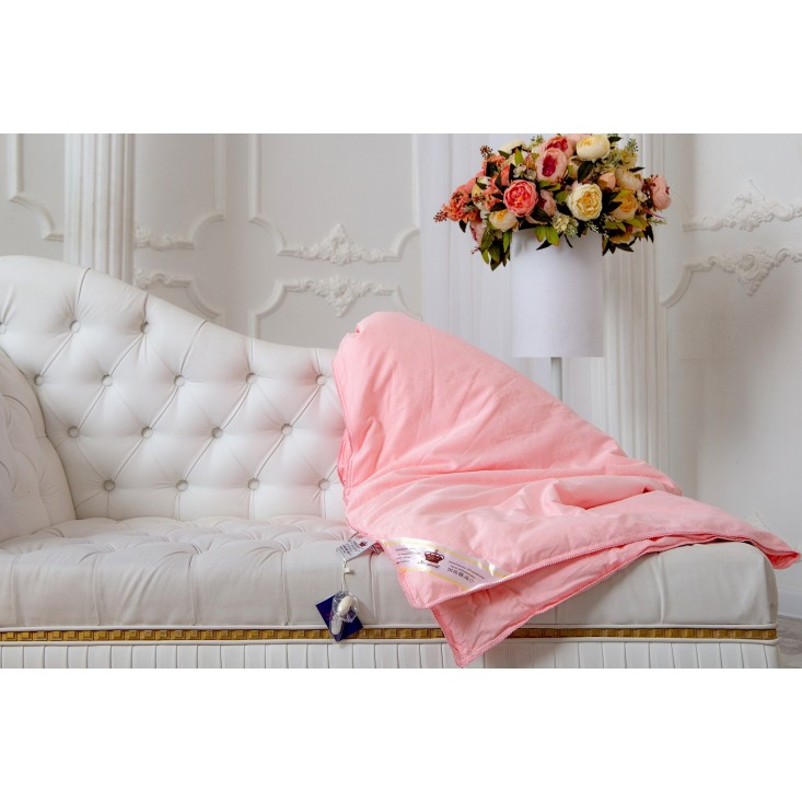 Одеяло шелковое 1,5 спальное 150х210 всесезонное KingSilk Elisabette Элит розовое E-150-1-Roz