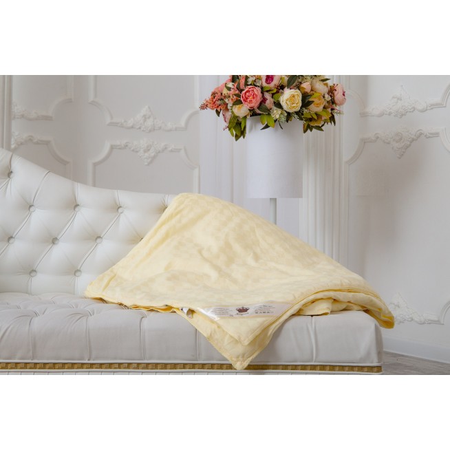 Одеяло шелковое евро 200х220 всесезонное KingSilk Elisabette Элит бежевое E-200-1,3-Bej