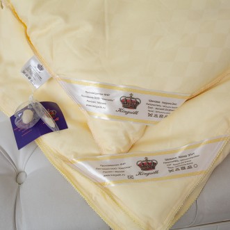 Одеяло шелковое евро 200х220 теплое KingSilk Elisabette Элит бежевое E-200-2-Bej фото