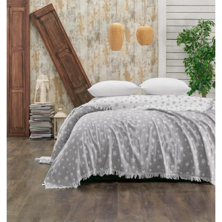 Покрывало хлопок 220х240 IRYA SUMMER PIQUE серое