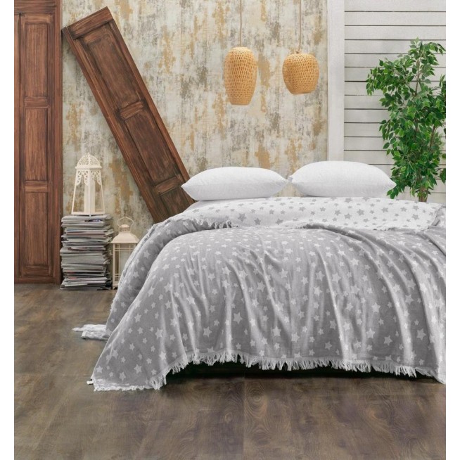 Покрывало хлопок 220х240 IRYA SUMMER PIQUE серое