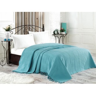 Покрывало хлопок 220х240 IRYA NICE BED SPREAD голубое