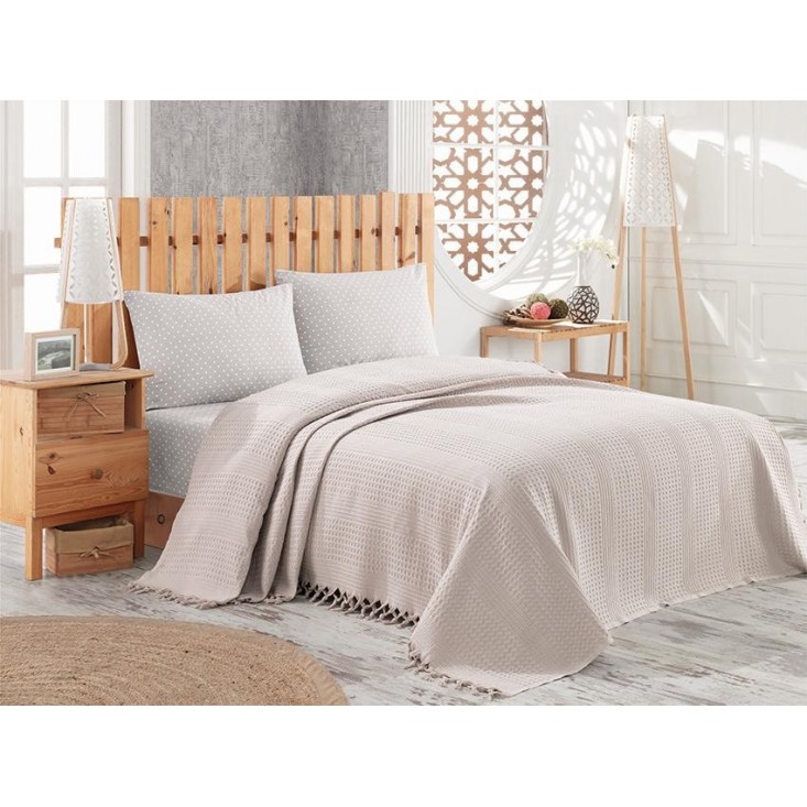 Покрывало хлопок 220х240 IRYA NICE BED SPREAD бежевый