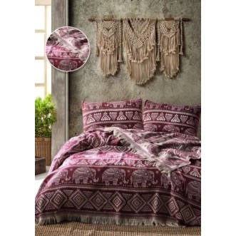Покрывало хлопок 205х240 IRYA ELEPHANT BED SPREAD красное