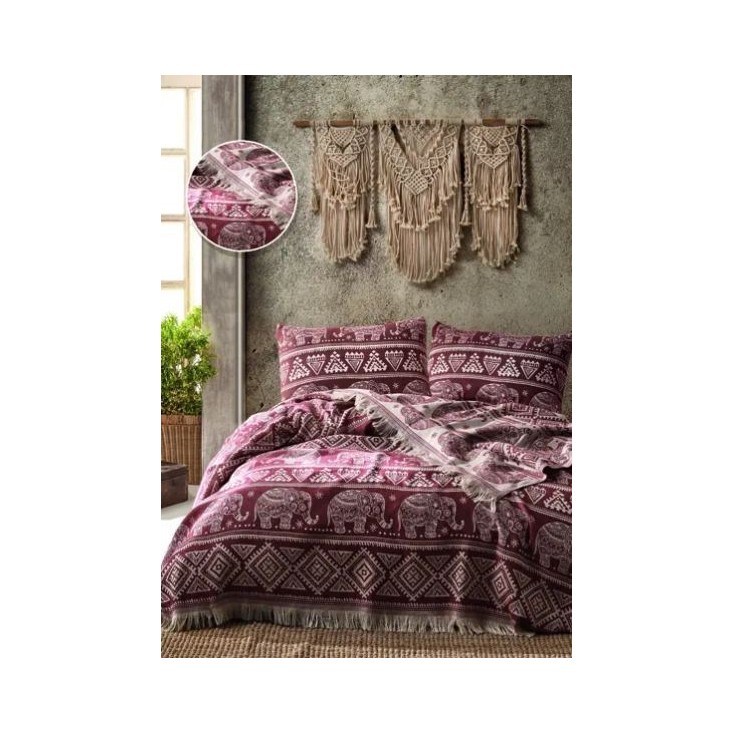 Покрывало хлопок 205х240 IRYA ELEPHANT BED SPREAD красное