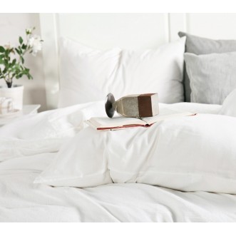 Постельное белье 2 спальное лен с хлопком Valtery Organic LE-02 отзывы