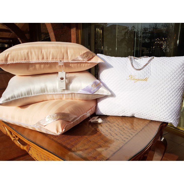 Шелковая подушка Premium 70x70 KingSilk белая