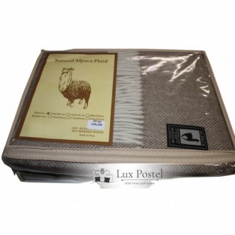 Шерстяной плед жаккард альпака меринос PJ-3 Incalpaca фото