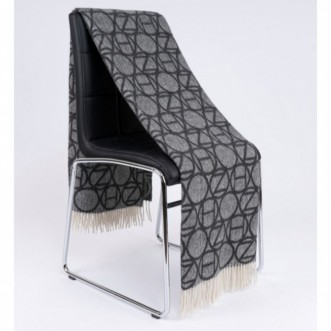 Шерстяной плед жаккард альпака меринос PJ-6 Incalpaca