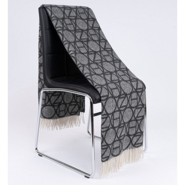 Шерстяной плед жаккард альпака меринос PJ-6 Incalpaca