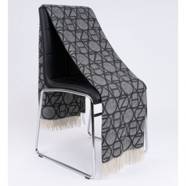 Шерстяной плед жаккард альпака меринос PJ-6 Incalpaca