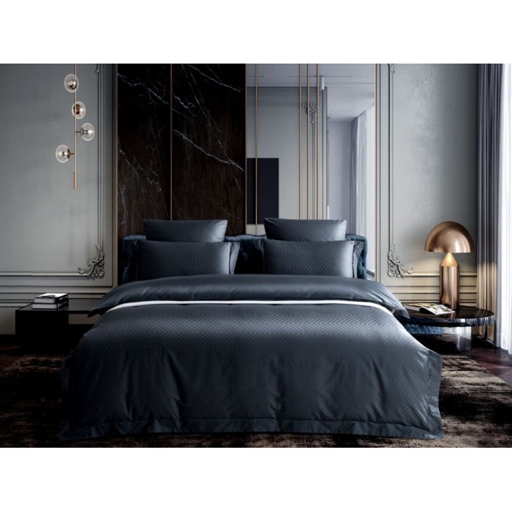 Постельное белье евро жаккард Asabella Черное золото