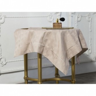 Постельное белье евро жаккард Asabella Бежевое золото фото