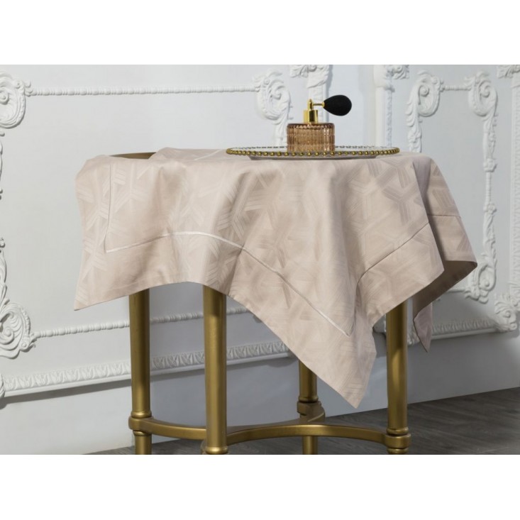 Постельное белье евро жаккард Asabella Бежевое золото