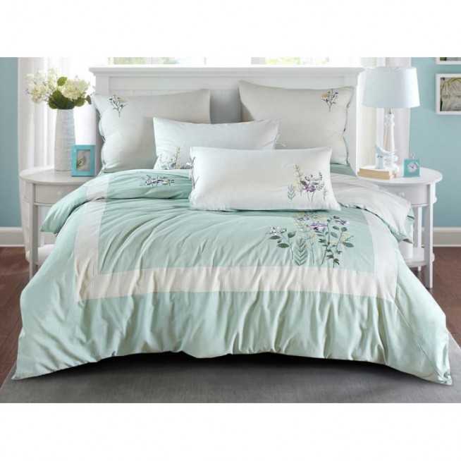Постельное белье евро Твил Asabella Мята