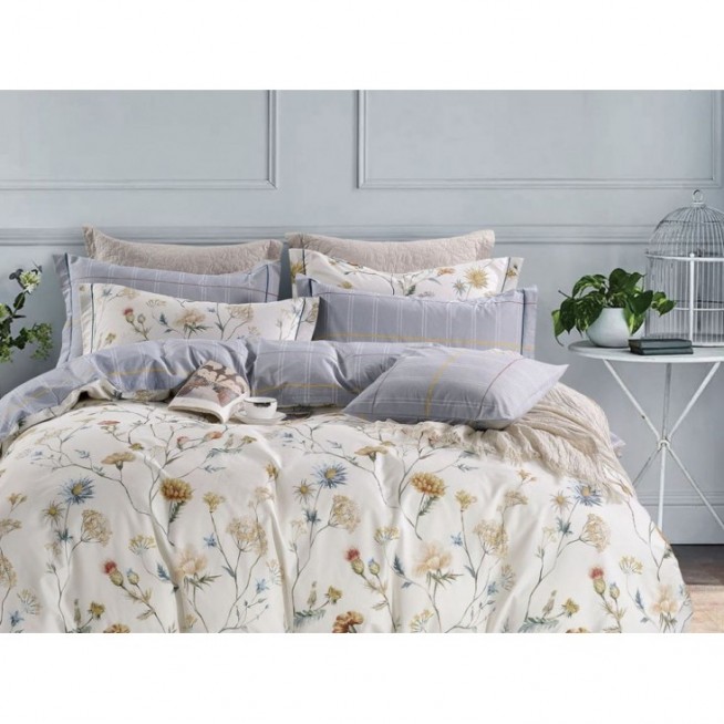 Постельное белье евро сатин Asabella Песчаные цветы