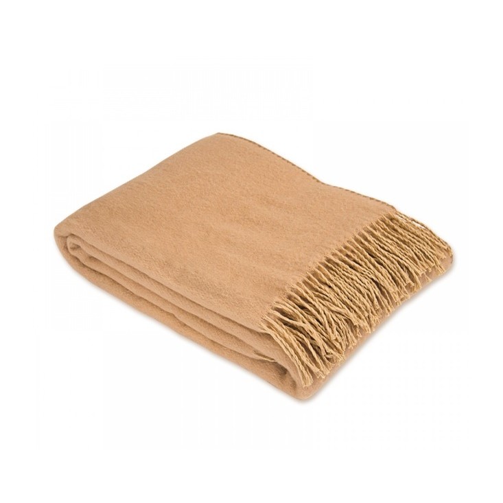 Шерстяной плед меринос Valtery бежевый