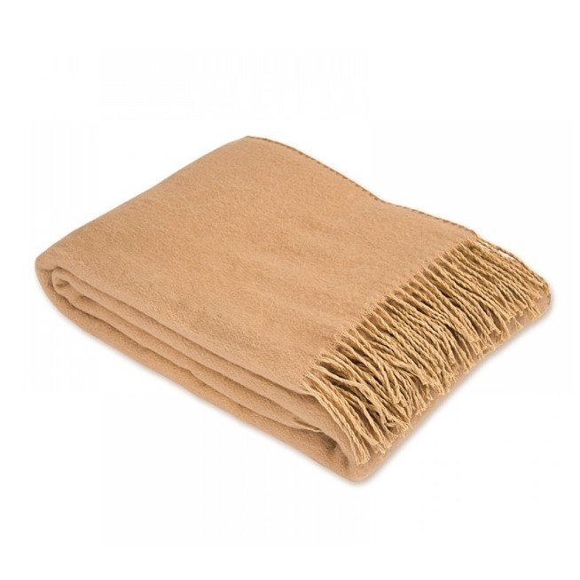 Шерстяной плед меринос Valtery бежевый ? со скидкой в магазине Lux-Postel.com