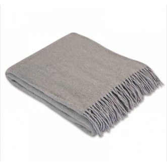 Шерстяной плед меринос Valtery серый