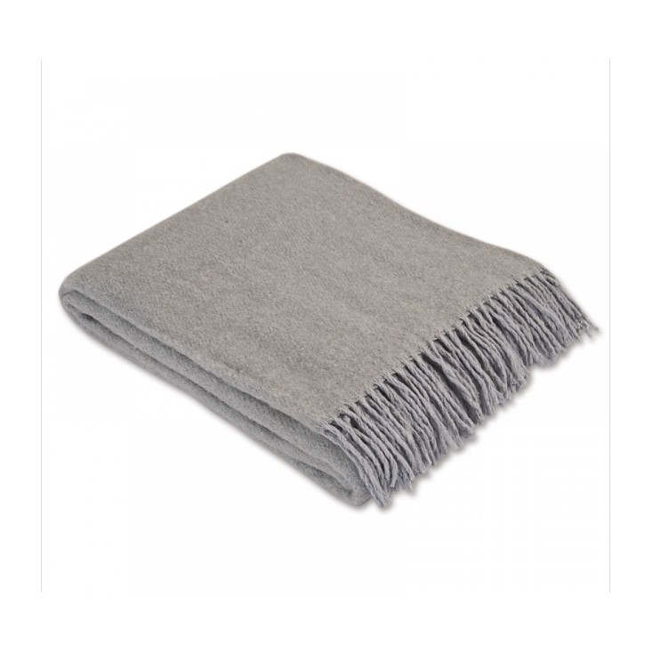 Шерстяной плед меринос Valtery серый