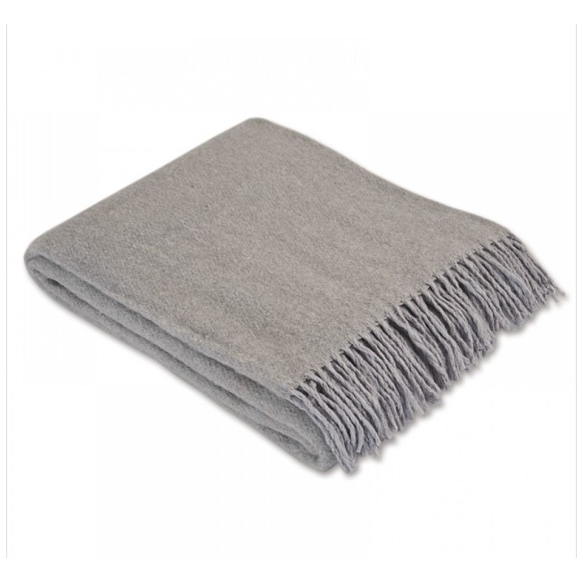 Шерстяной плед меринос Valtery серый