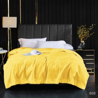 Постельное белье евро египетский хлопок King Silk желтое