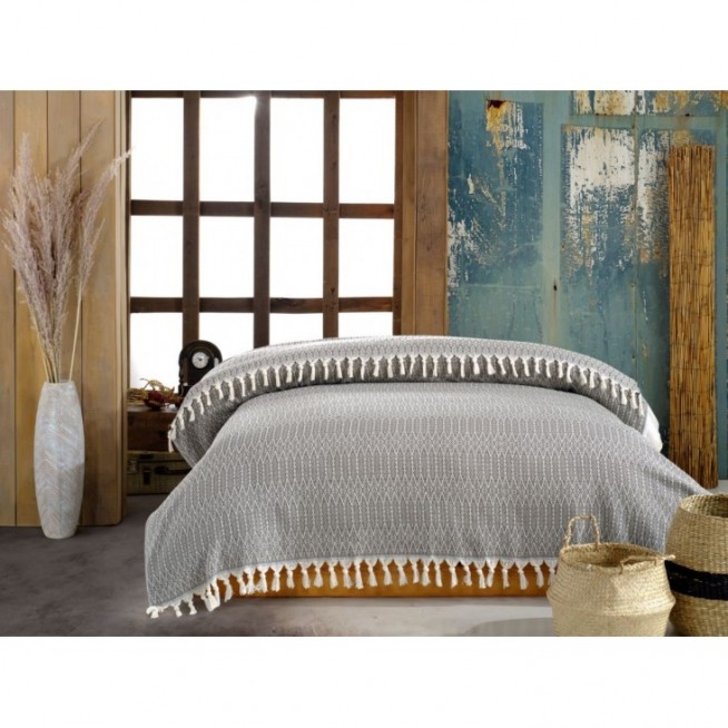 Покрывало хлопок 200х220 IRYA JAKAR GREEN зеленое