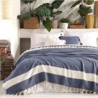 Покрывало хлопок 200х220 IRYA ALISA голубое