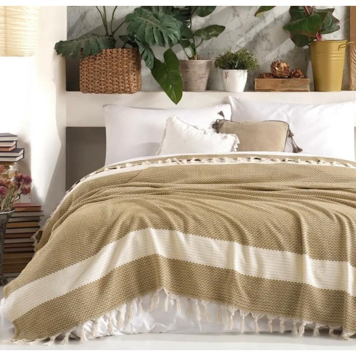 Покрывало хлопок 200х220 IRYA ALISA желтое