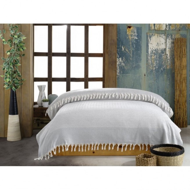 Покрывало хлопок 200х220 IRYA MODERN светло серое