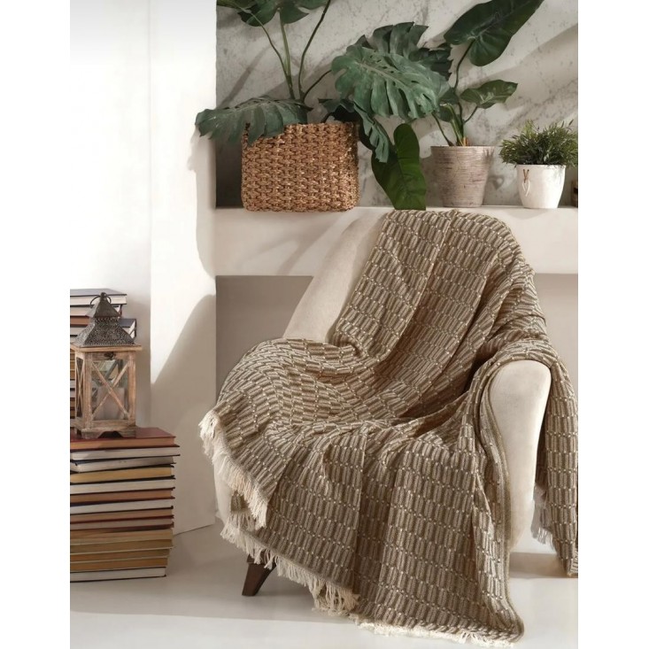 Покрывало хлопок 170х200 IRYA MARIN коричневое