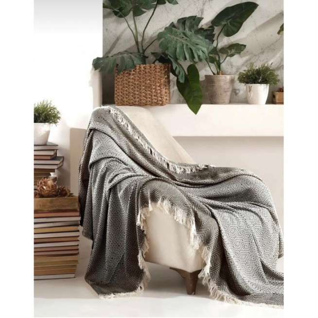 Покрывало хлопок 170х200 IRYA LINA черное